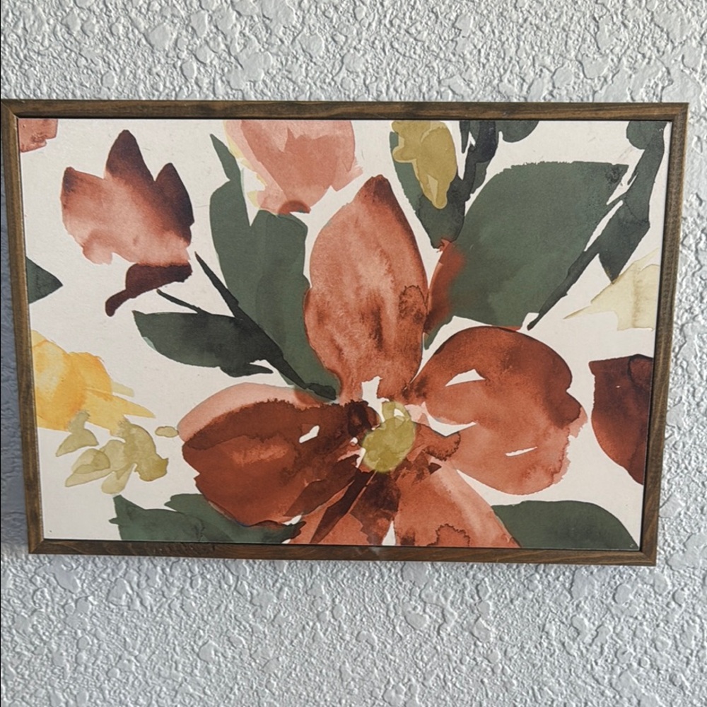 Hobby Lobby | Floral Wall Art with Wooden Frame